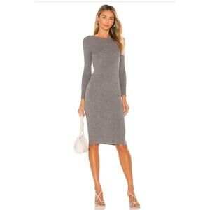 Revolve All The Ways Gray Knit Ribbed Dress NWT